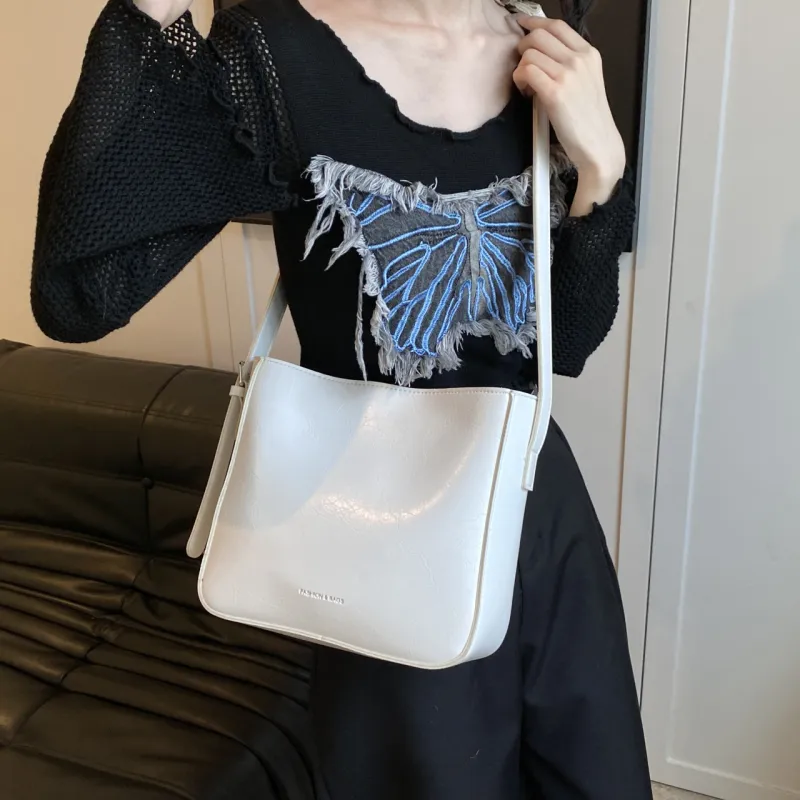 KARUISHA PU Bucket Bag, Crossbody Bag, Shoulder Bag Women's White/Silver/Black/Pink-1