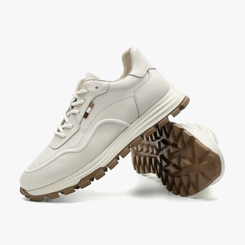 Walker Shop Wear Resistant Low Top Casual Shoes Men's White-4