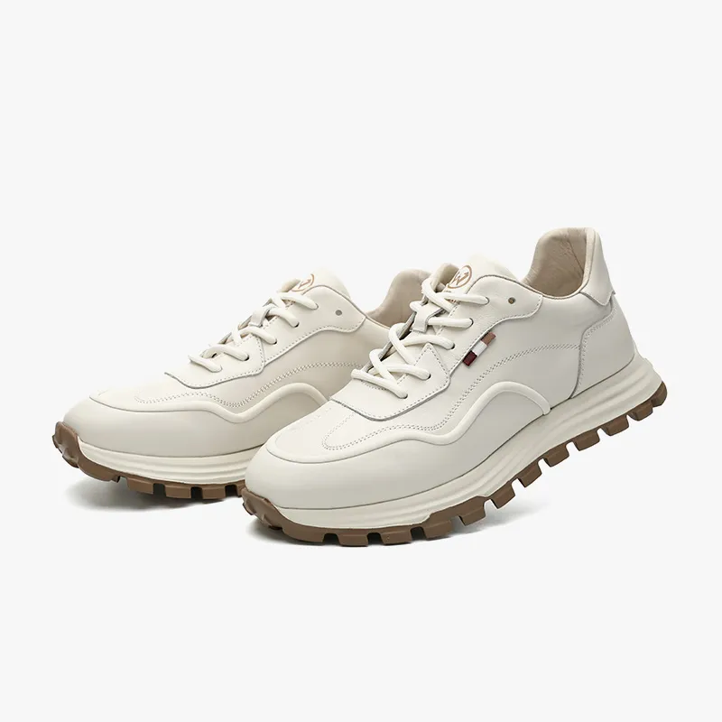 Walker Shop Wear Resistant Low Top Casual Shoes Men's White-3