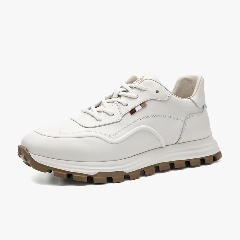 Walker Shop Wear Resistant Low Top Casual Shoes Men's White-1
