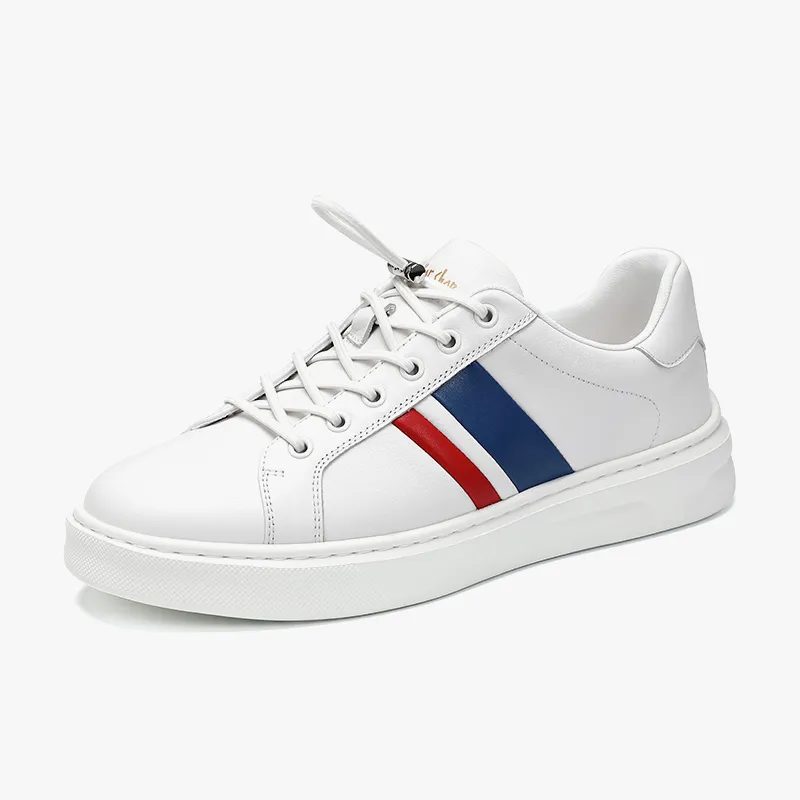 Walker Shop Breathable Low Top Skateboard Shoes Men's White Blue-1