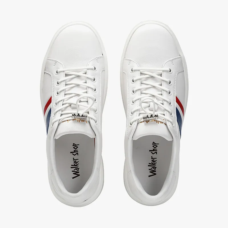 Walker Shop Breathable Low Top Skateboard Shoes Men's White Blue-3