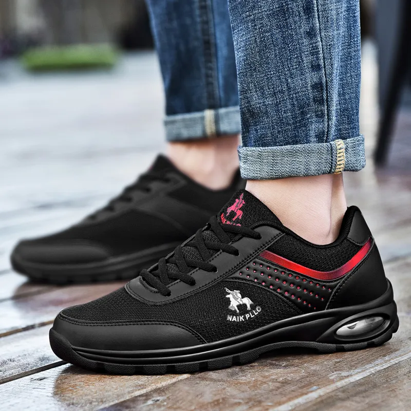 NAIKPLLO Casual Shoes Men Low Top White/Black/Red-3