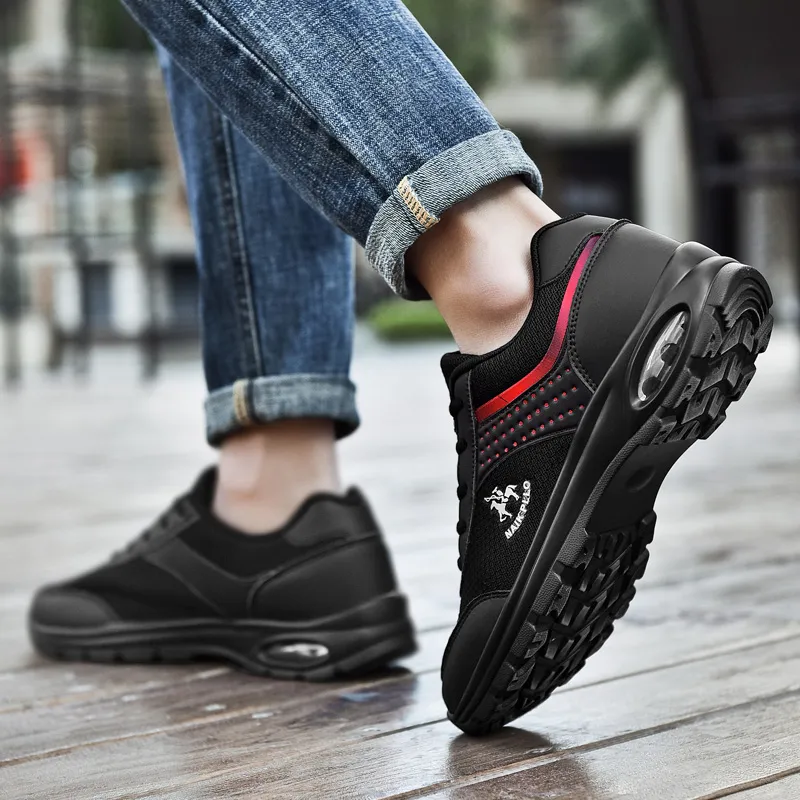 NAIKPLLO Casual Shoes Men Low Top White/Black/Red-5