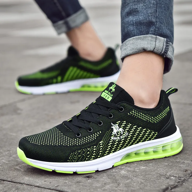 NAIKPLLO Running Shoes Men Low Top Black/Blue-19