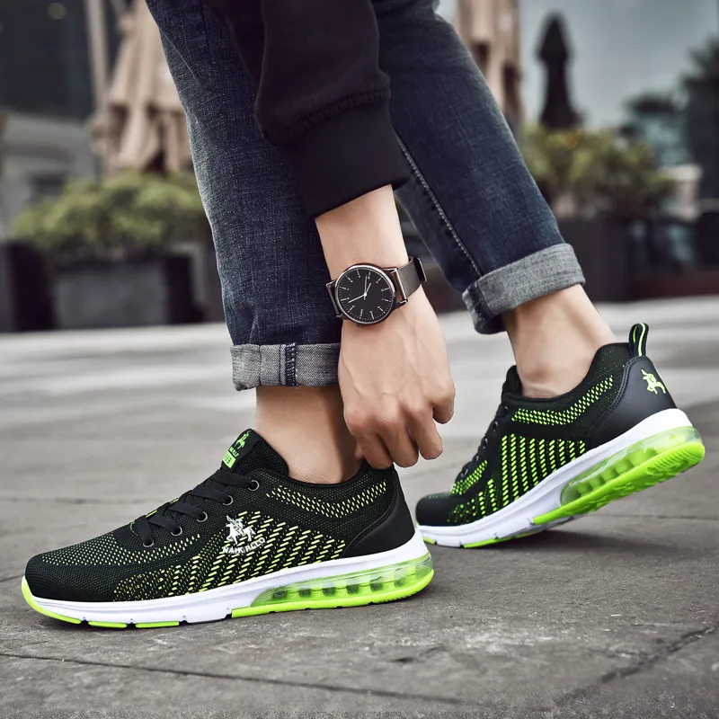NAIKPLLO Running Shoes Men Low Top Black/Blue-17