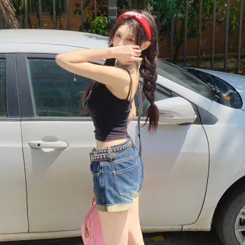 LCEVHZ'S Denim Shorts Women's Vintage Blue