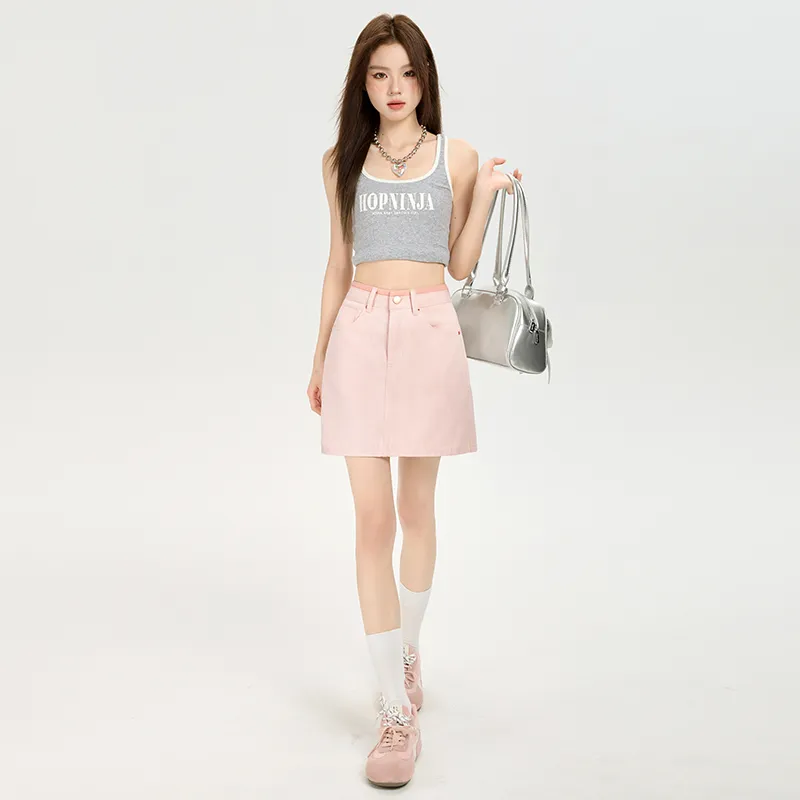 LCEVHZ'S Denim Short Skirts Women's-5