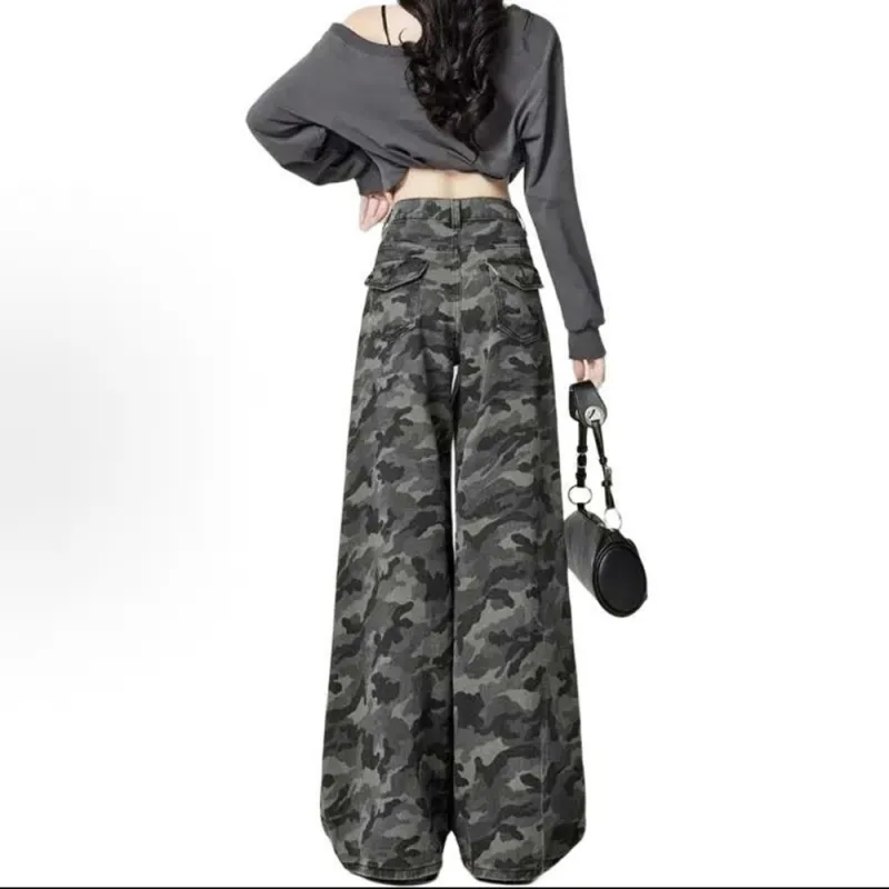 LCEVHZ'S Jeans Women's Camouflage Gray-1