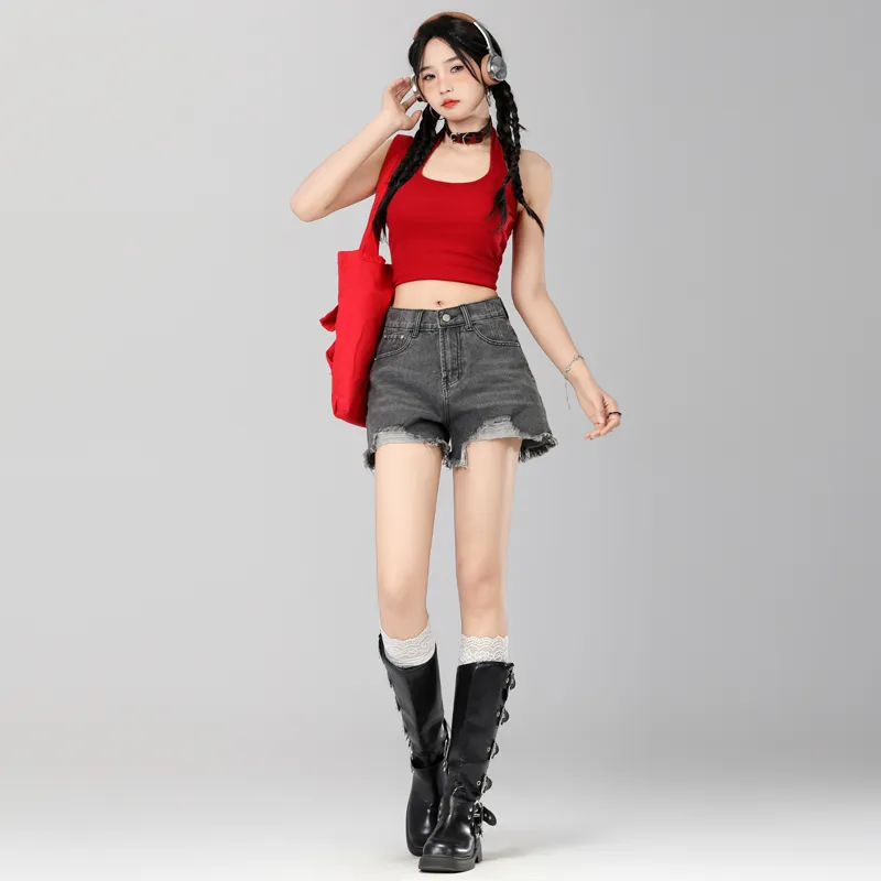LCEVHZ'S Denim Shorts Women's Nostalgic Blue-3