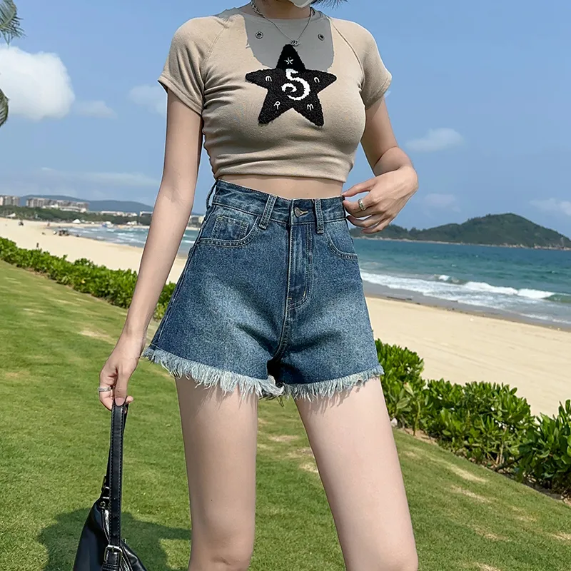LCEVHZ'S Denim Shorts Women's Blue-6