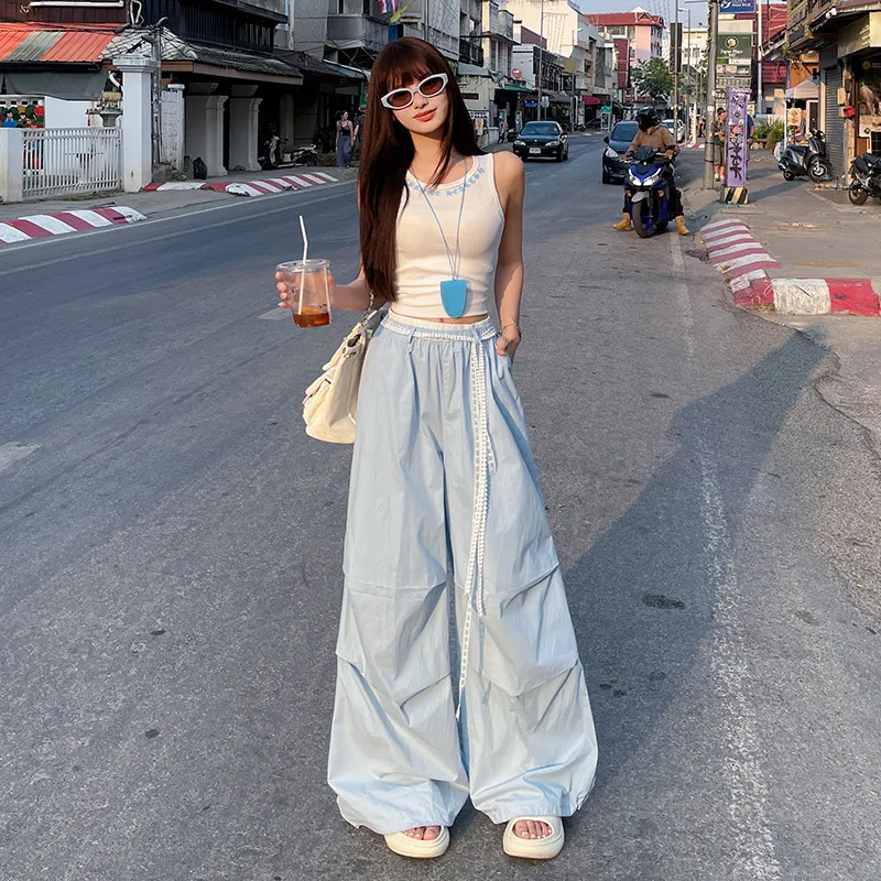 LCEVHZ'S Casual Pants Women's Light Blue-2