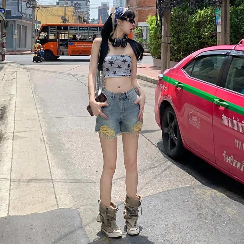 LCEVHZ'S Denim Shorts Women's Moonlight Blue-3