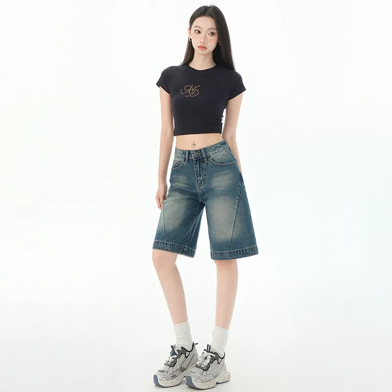 LCEVHZ'S Denim Shorts Women's Vintage Blue-4
