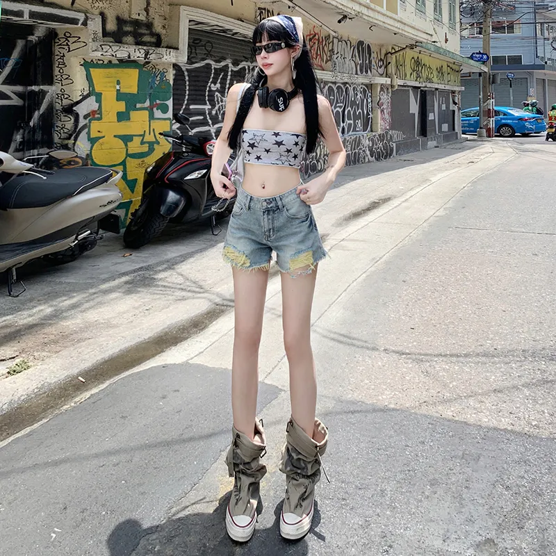 LCEVHZ'S Denim Shorts Women's Moonlight Blue-6