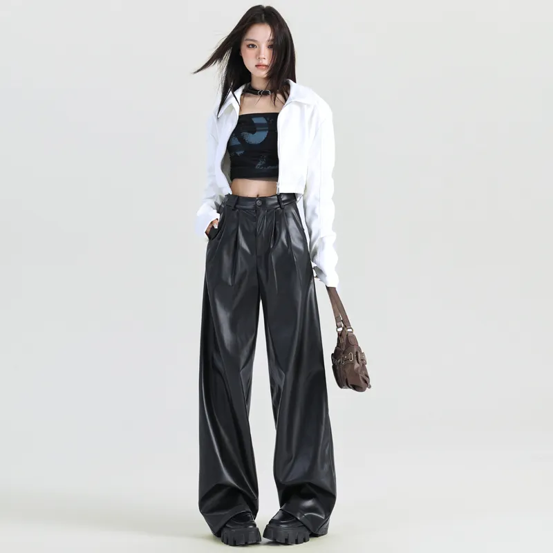 LCEVHZ'S Leather Pants Women's-3
