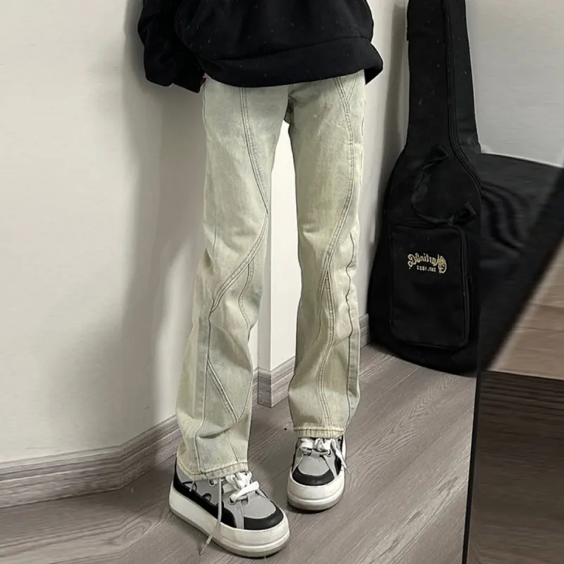 LCEVHZ'S Jeans Women's Yellow Mud-1