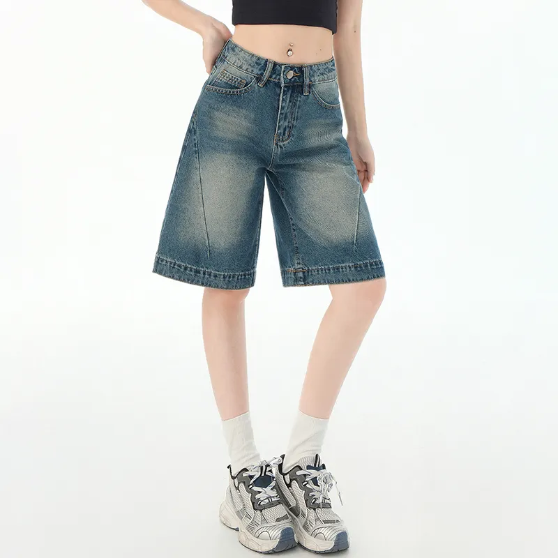 LCEVHZ'S Denim Shorts Women's Vintage Blue-5