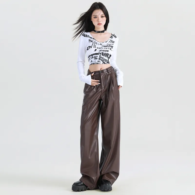 LCEVHZ'S Leather Pants Women's-6