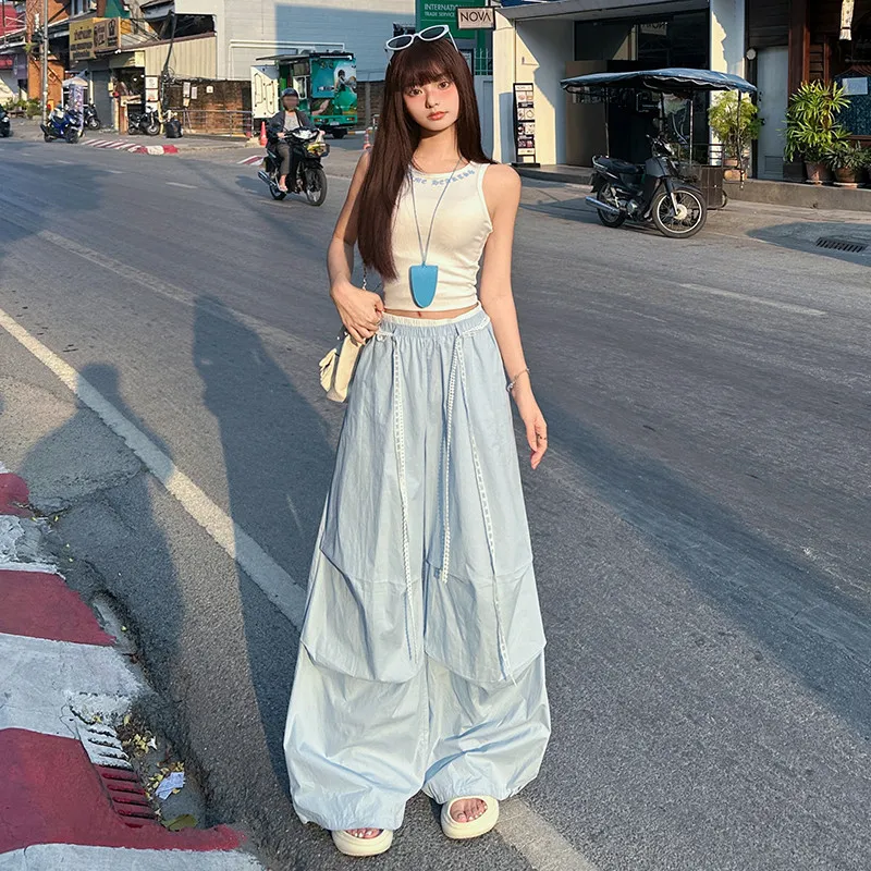 LCEVHZ'S Casual Pants Women's Light Blue-3
