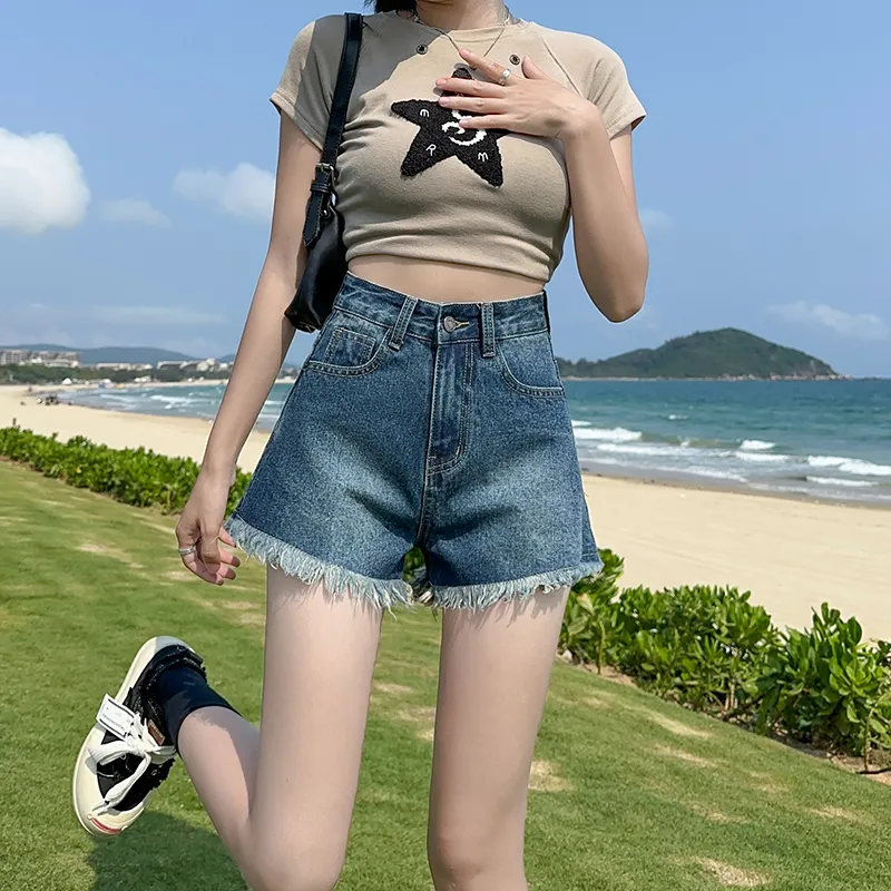 LCEVHZ'S Denim Shorts Women's Blue-5