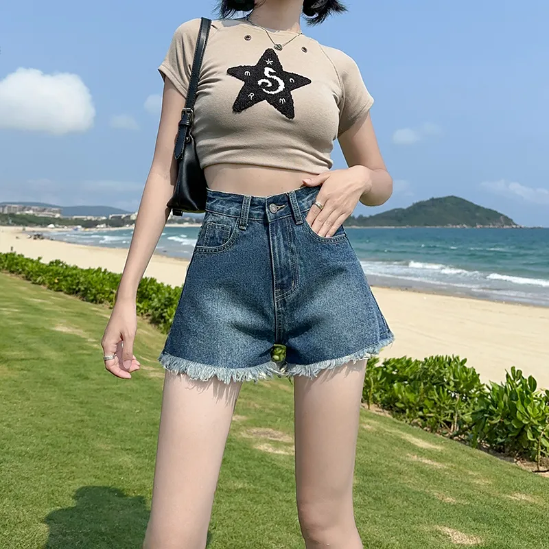 LCEVHZ'S Denim Shorts Women's Blue-4