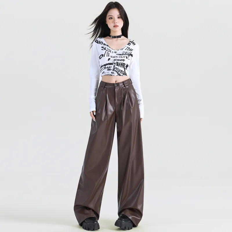 LCEVHZ'S Leather Pants Women's-5