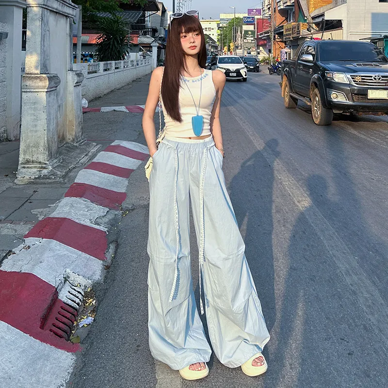 LCEVHZ'S Casual Pants Women's Light Blue-4