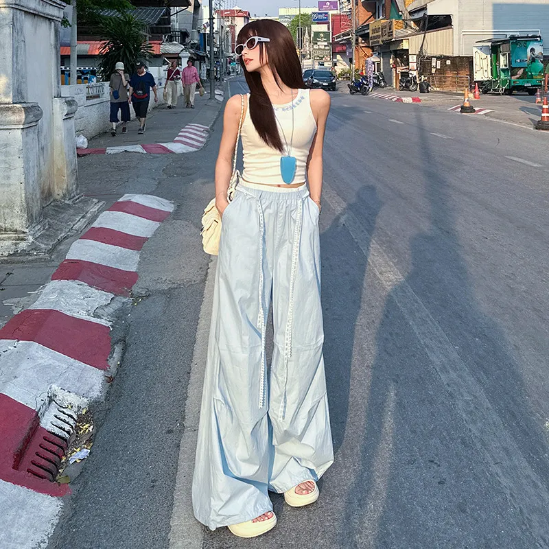 LCEVHZ'S Casual Pants Women's Light Blue-5
