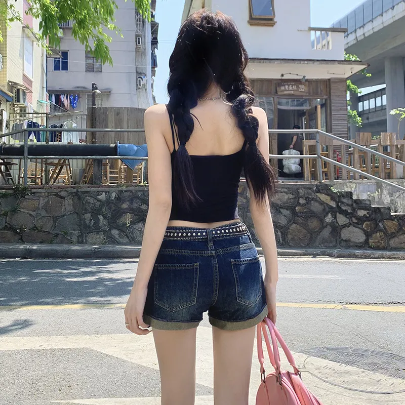 LCEVHZ'S Denim Shorts Women's Vintage Blue-6
