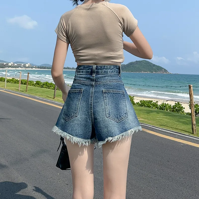 LCEVHZ'S Denim Shorts Women's Blue-1