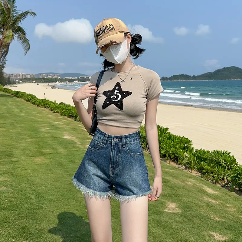 LCEVHZ'S Denim Shorts Women's Blue-3