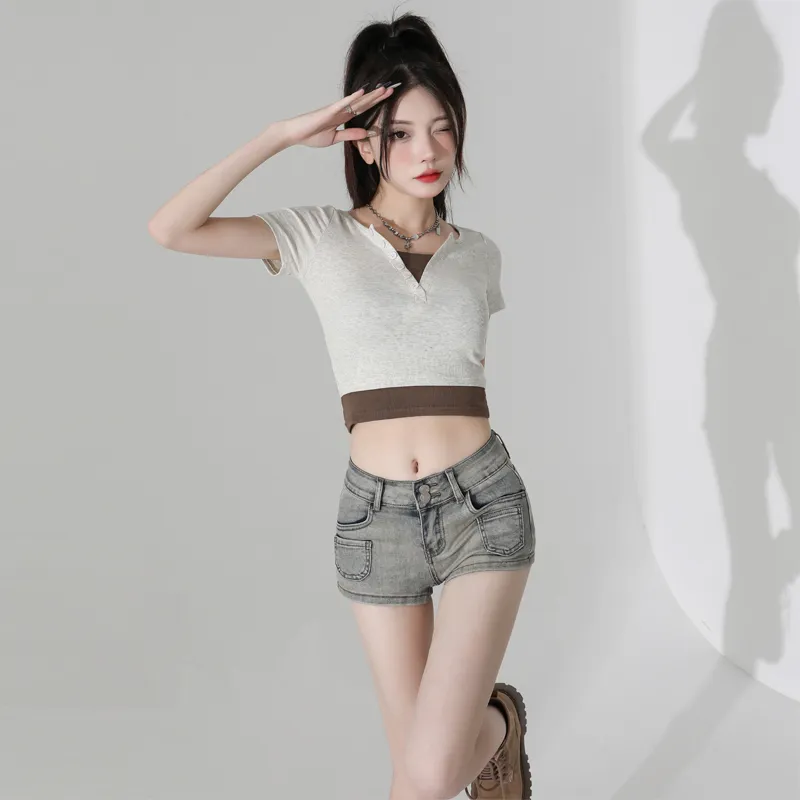 LCEVHZ'S Denim Shorts Women's Nostalgic Blue-4