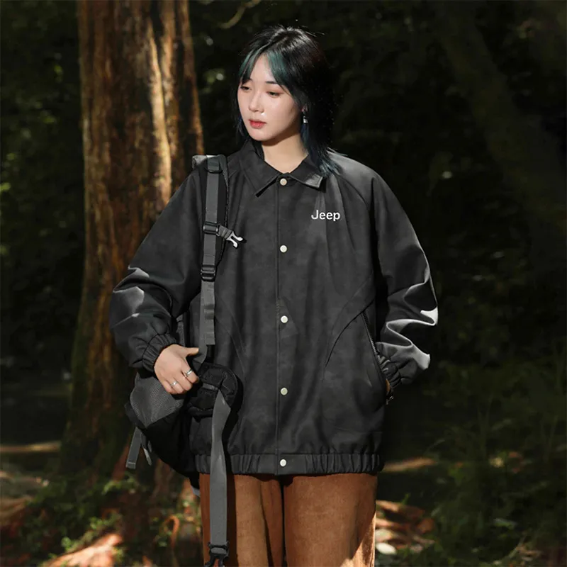 Jeep Leather Jacket Fall And Winter Unisex-23