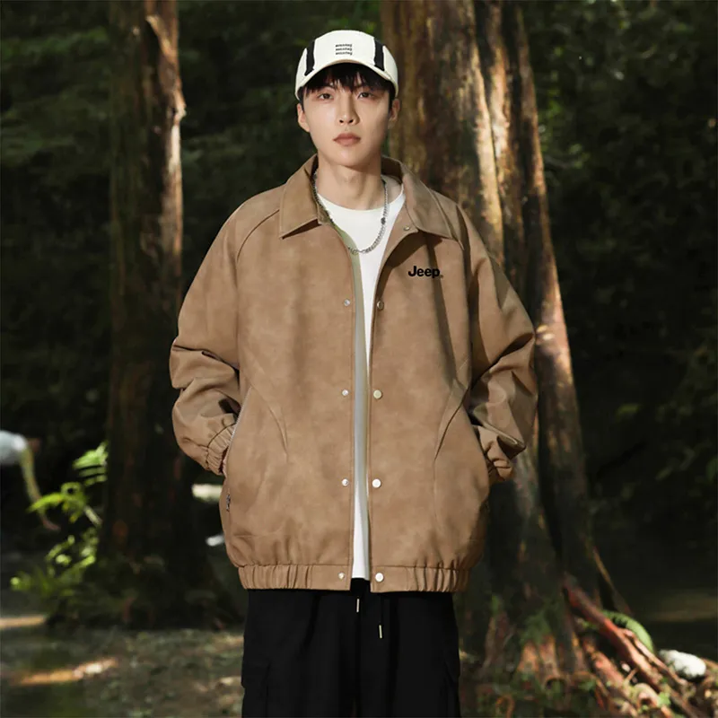 Jeep Leather Jacket Fall And Winter Unisex-8