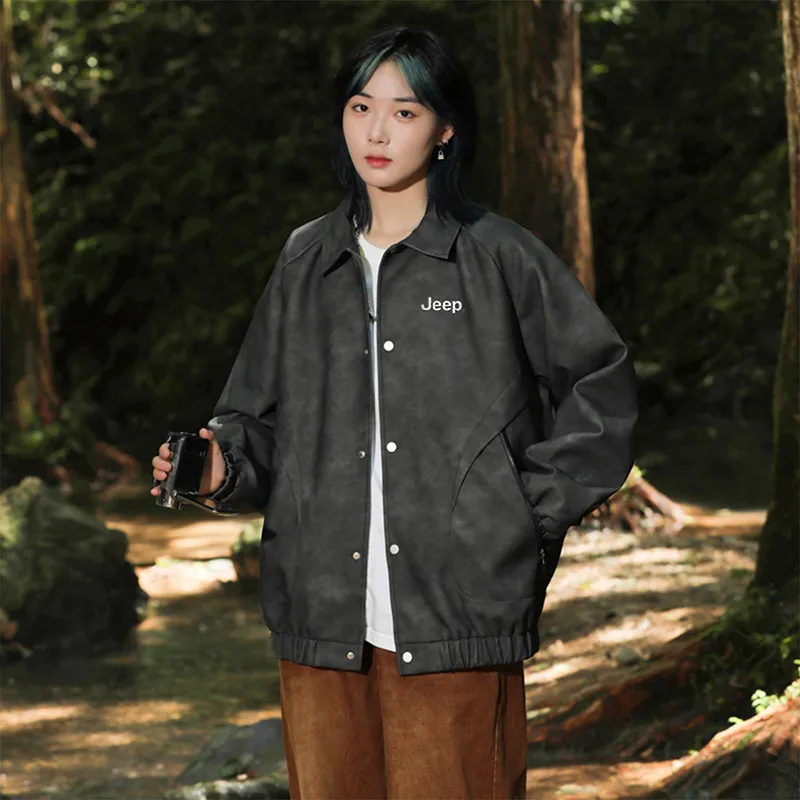 Jeep Leather Jacket Fall And Winter Unisex-16