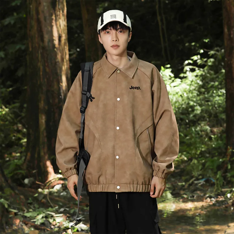 Jeep Leather Jacket Fall And Winter Unisex-11