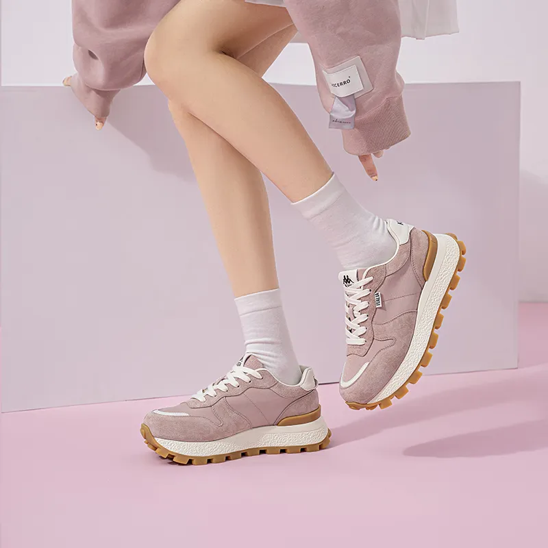 Kappa Anti Slip Wear Resistant Low Top Running Shoes Women's Milk Tea Pink-8