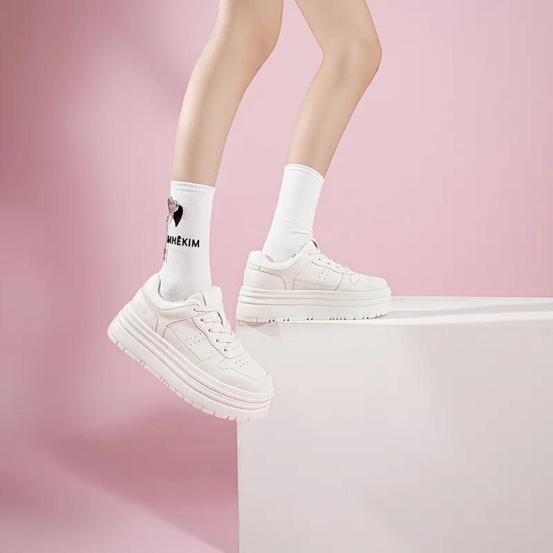 Kappa Anti Slip Wear Resistant Low Top Skateboard Shoes Women's White-7
