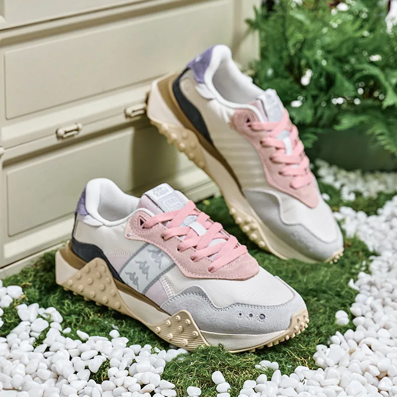 Kappa Chunky Sneakers Women's Low Top White Gray Purple Pink-1