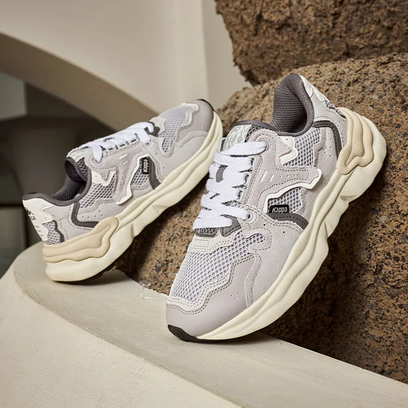 Kappa Anti Slip And Wear Resistant Breathable Low Top Casual Running Shoes Unisex Gray-2