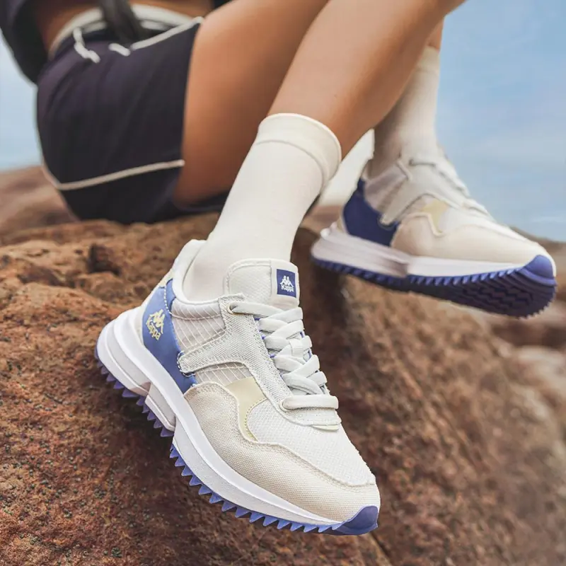 Kappa Slip Resistant Breathable Lightweight Low Top Casual Running Shoes Unisex White Purple-1