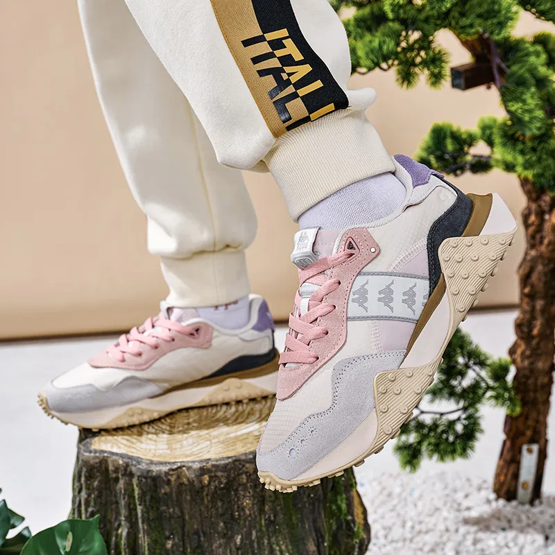 Kappa Chunky Sneakers Women's Low Top White Gray Purple Pink-2
