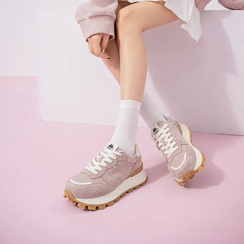 Kappa Anti Slip Wear Resistant Low Top Running Shoes Women's Milk Tea Pink-6