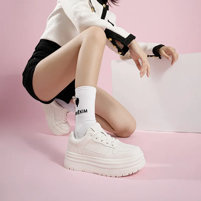 Kappa Anti Slip Wear Resistant Low Top Skateboard Shoes Women's White-9