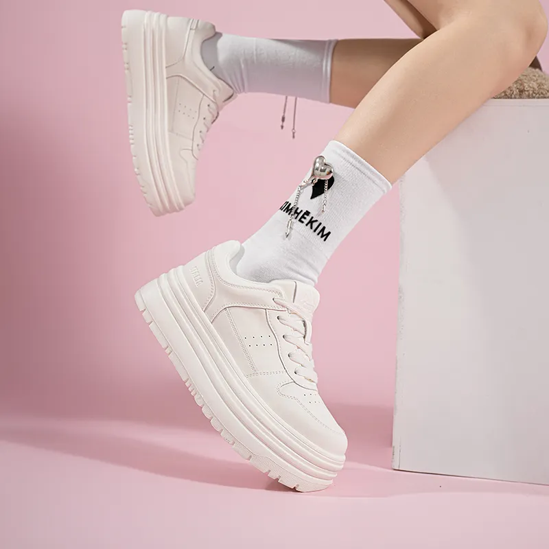 Kappa Anti Slip Wear Resistant Low Top Skateboard Shoes Women's White-8