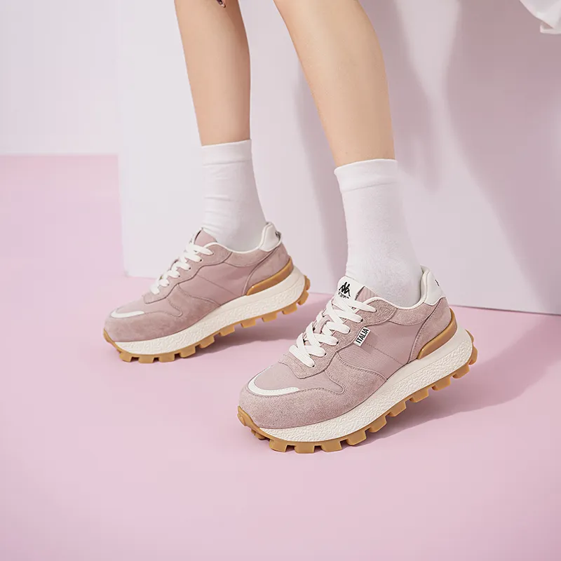 Kappa Anti Slip Wear Resistant Low Top Running Shoes Women's Milk Tea Pink-7