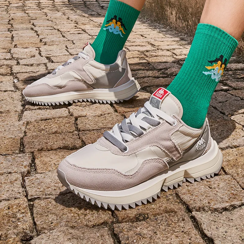 Kappa Cushioning, Abrasion Resistant, Breathable, Lightweight Low Top Casual Shoes Unisex White Gray-2