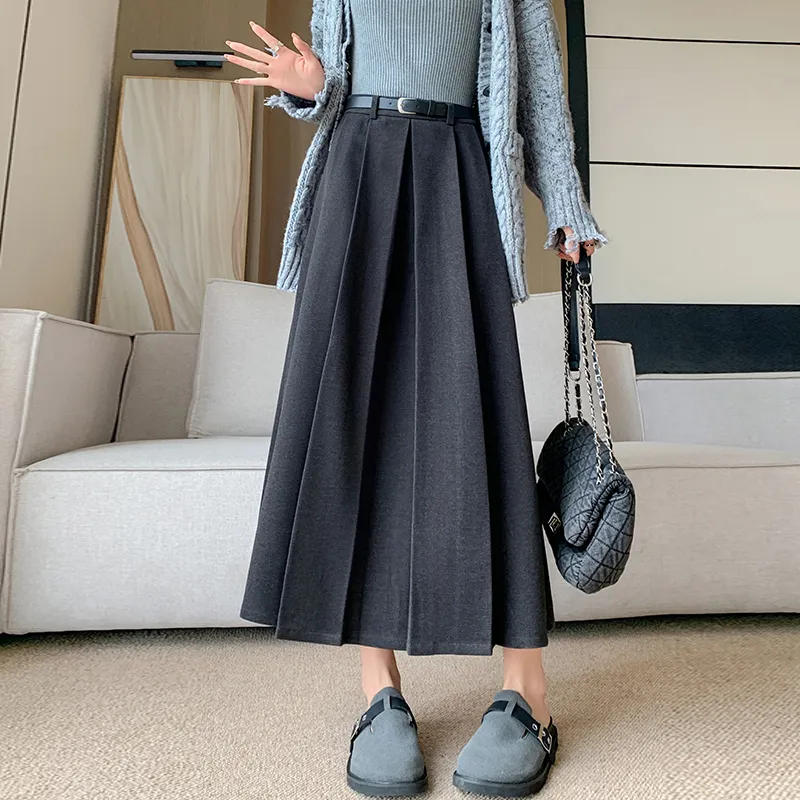 Oudifu Casual Long Skirt Women's-9