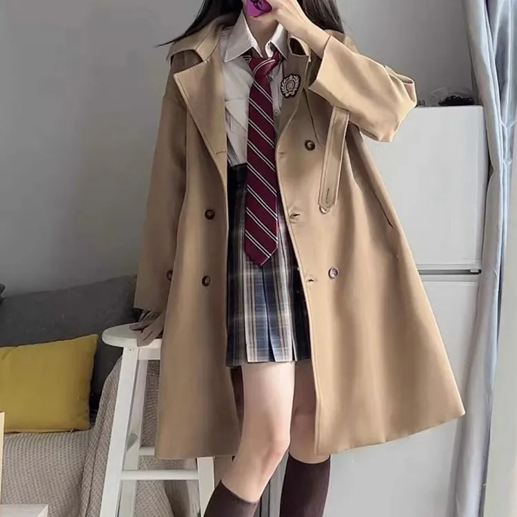 Oudifu Trench Coats Women's-5